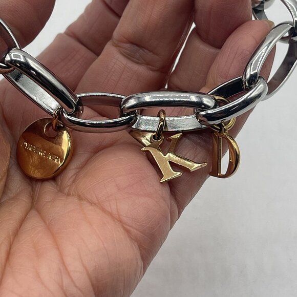Dyrberg Kern Silver & Gold Tone Charm Bracelet - Picture 5 of 8